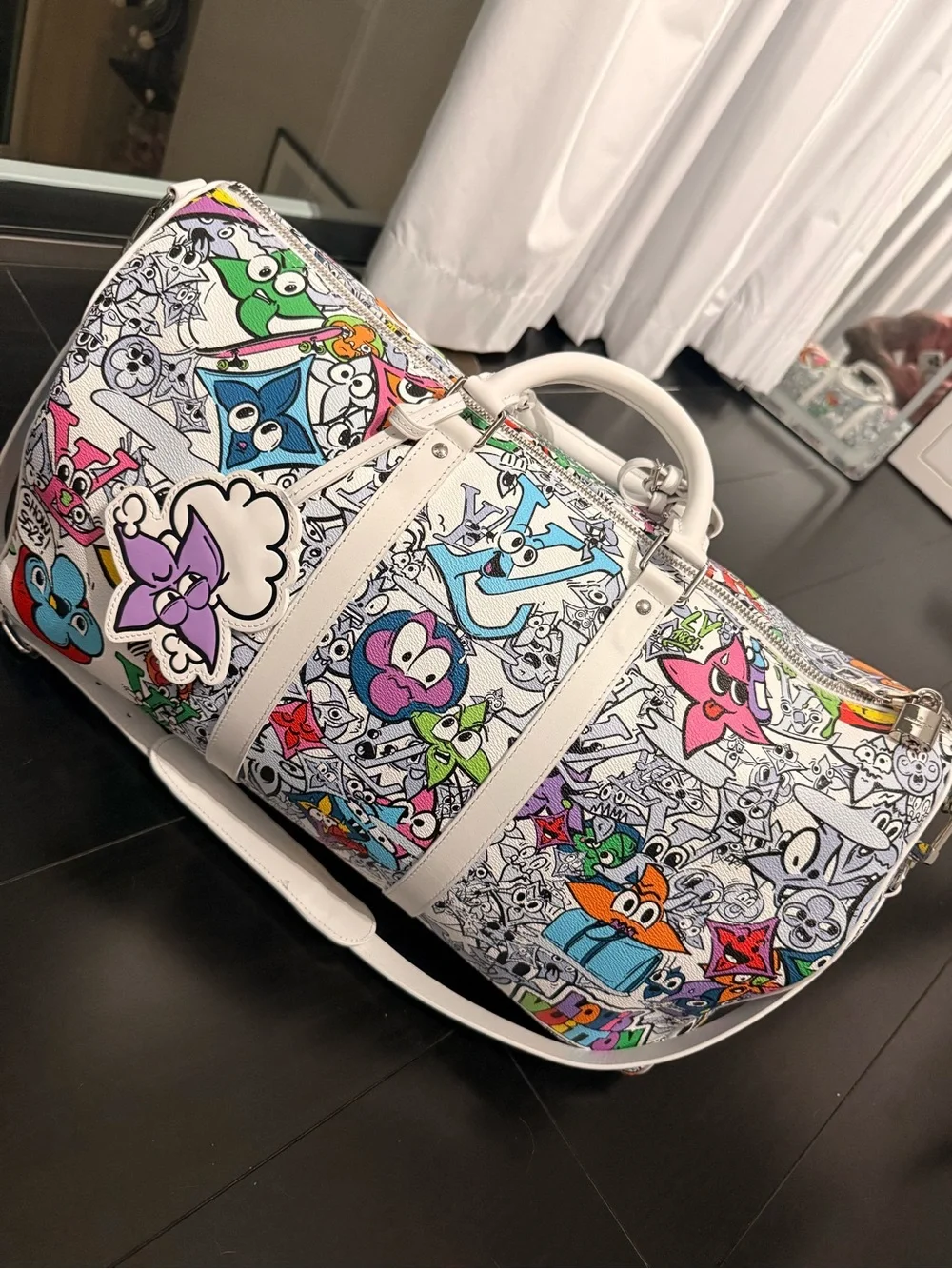 Louis Vuitton Keepall Bandouliere 50 Monogram Comics Duffel Bag